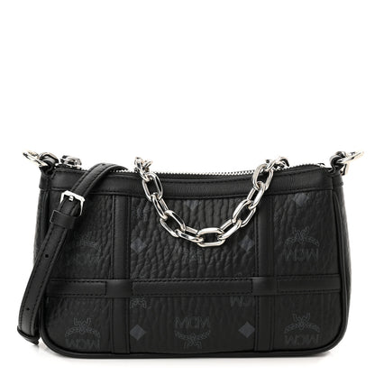 MCM Visetos Mini Aren Chain Crossbody Bag Black 1 of 11