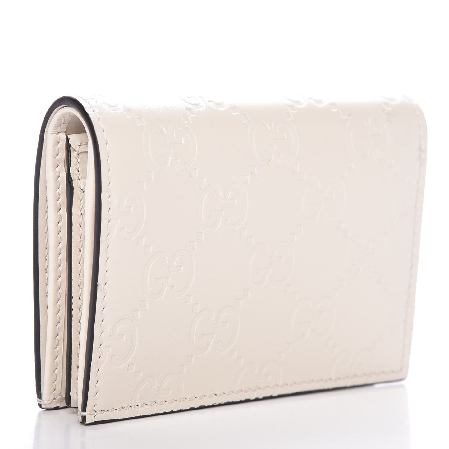 Guccissima Cherries Card Case Wallet White