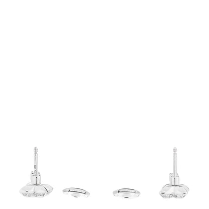 Louis Vuitton 18K White Gold Diamond LV Double Stud Earrings 3 of 5