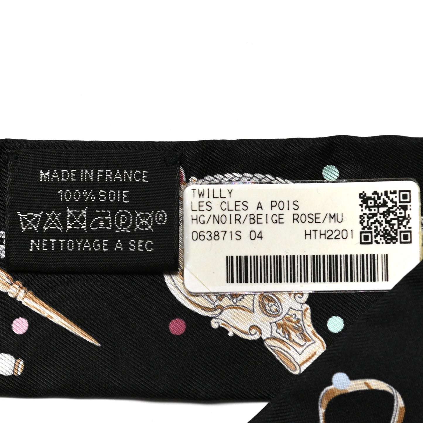Silk Les Cles A Pois Twilly Black Beige Rose Multicolor