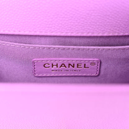 Chanel Caviar Quilted Small Boy Flap Purple 6 of 9