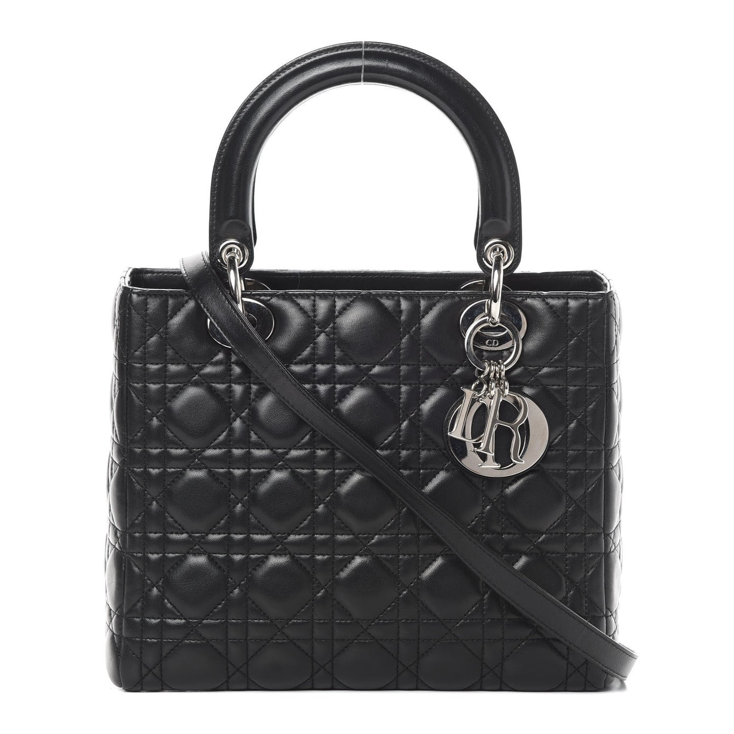 Lambskin Cannage Medium Lady Dior Black