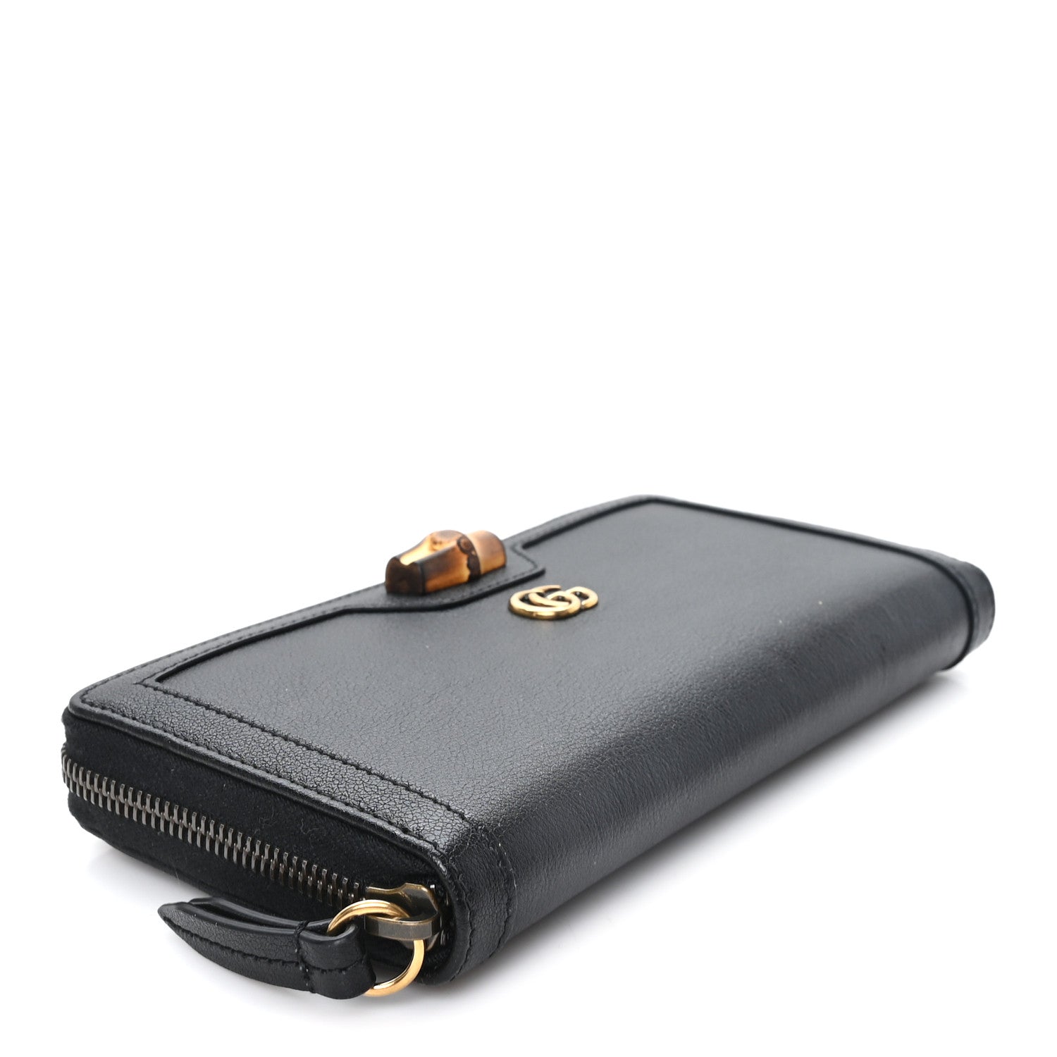 Gucci Wonka Grain Calfskin Diana Continental Wallet Black Black 4 of 7