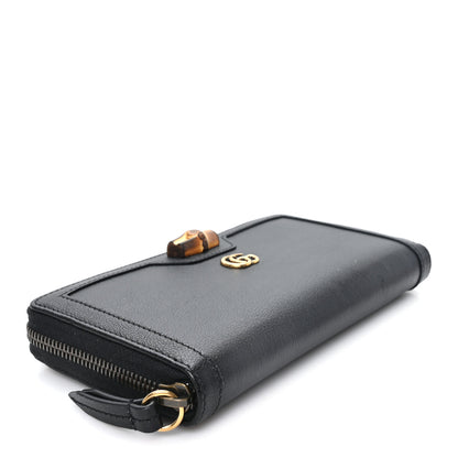 Gucci Wonka Grain Calfskin Diana Continental Wallet Black Black 4 of 7
