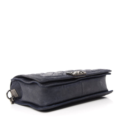 Chanel Iridescent Calfskin Quilted New Medium Gentle Boy Flap Navy 4 of 10