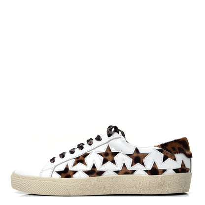 Saint Laurent Calfskin Pony Hair Star Court Sneakers 35 White 1 of 9