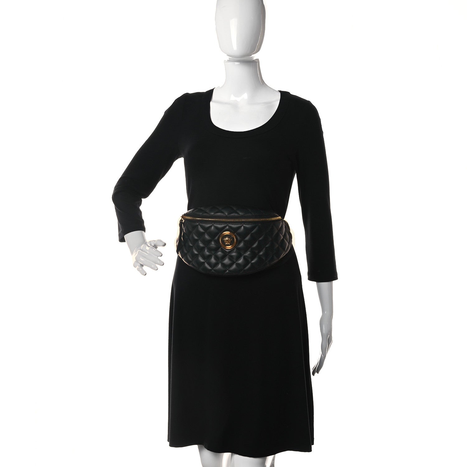 Versace Nappa Quilted Medusa Belt Bag Black 2 of 10