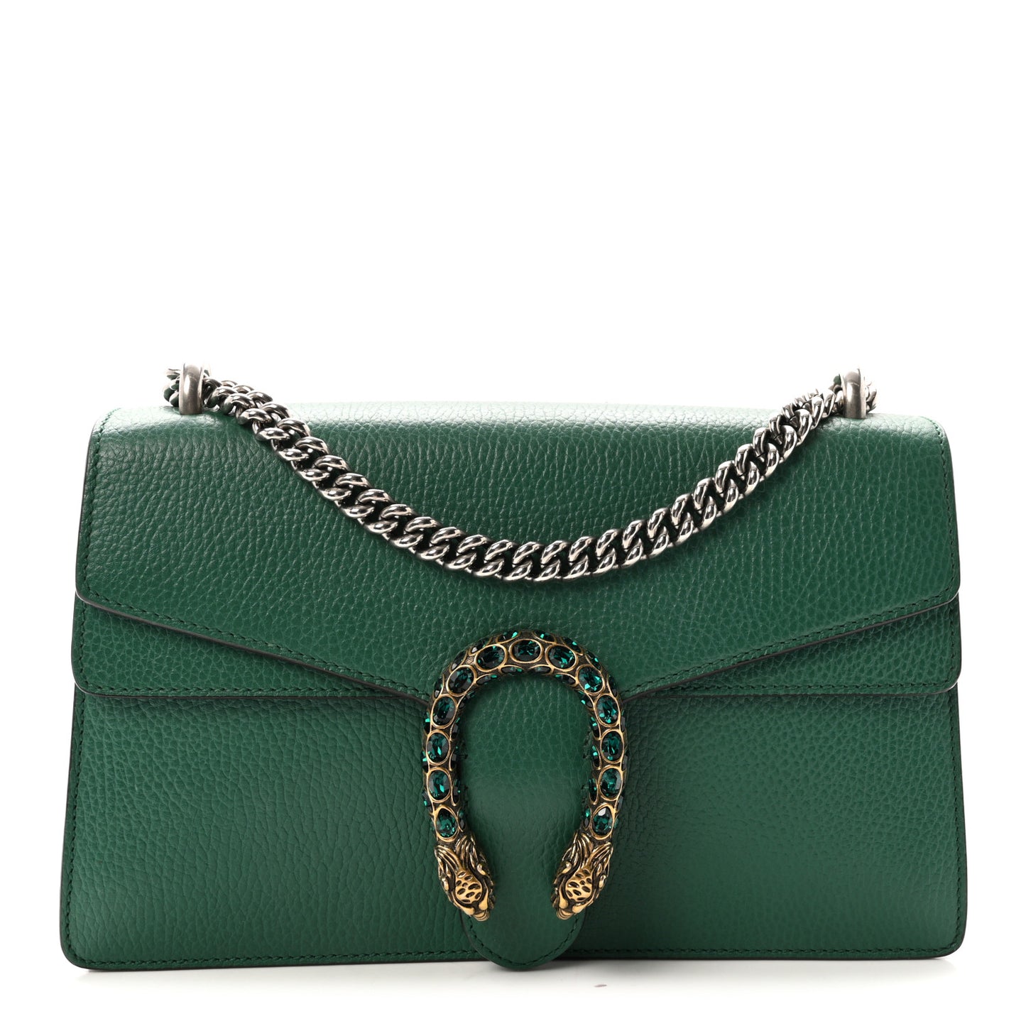 Pebbled Calfskin Small Dionysus Shoulder Bag Emerald