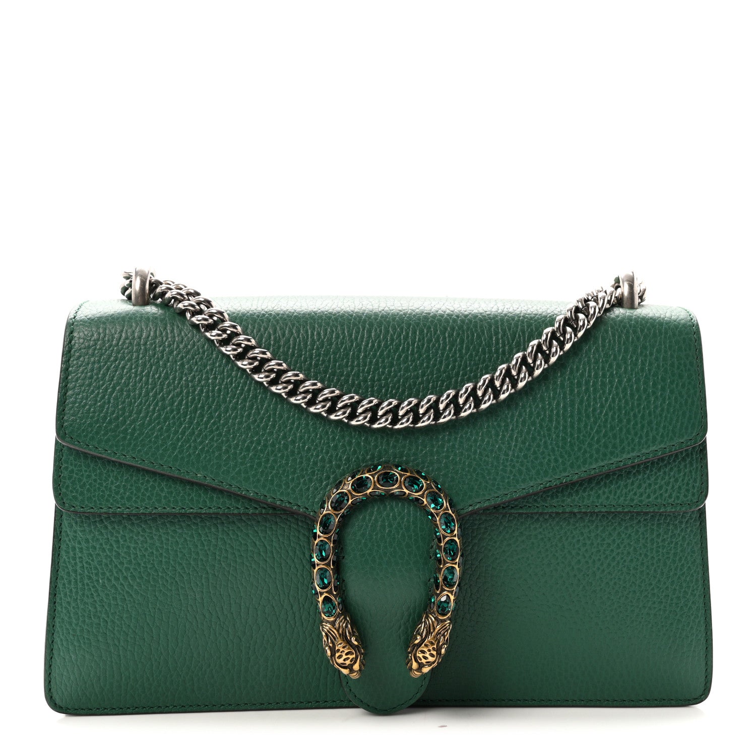 Gucci Pebbled Calfskin Small Dionysus Shoulder Bag Emerald 1 of 10