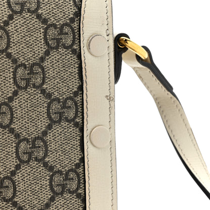 Gucci GG Supreme Monogram Azalea Calfskin Mini Horsebit 1955 Crossbody Bag Beige Ebony Mystic White 11 of 15