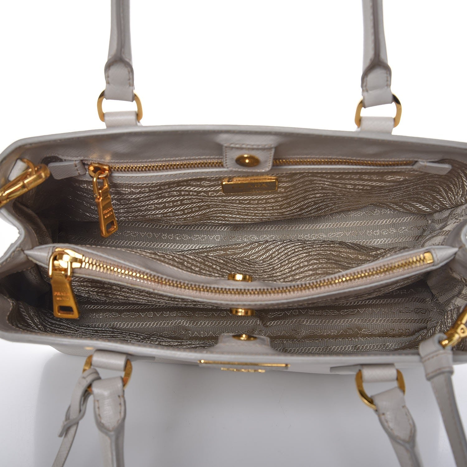 Prada Saffiano Lux Medium Tote Talco 5 of 17