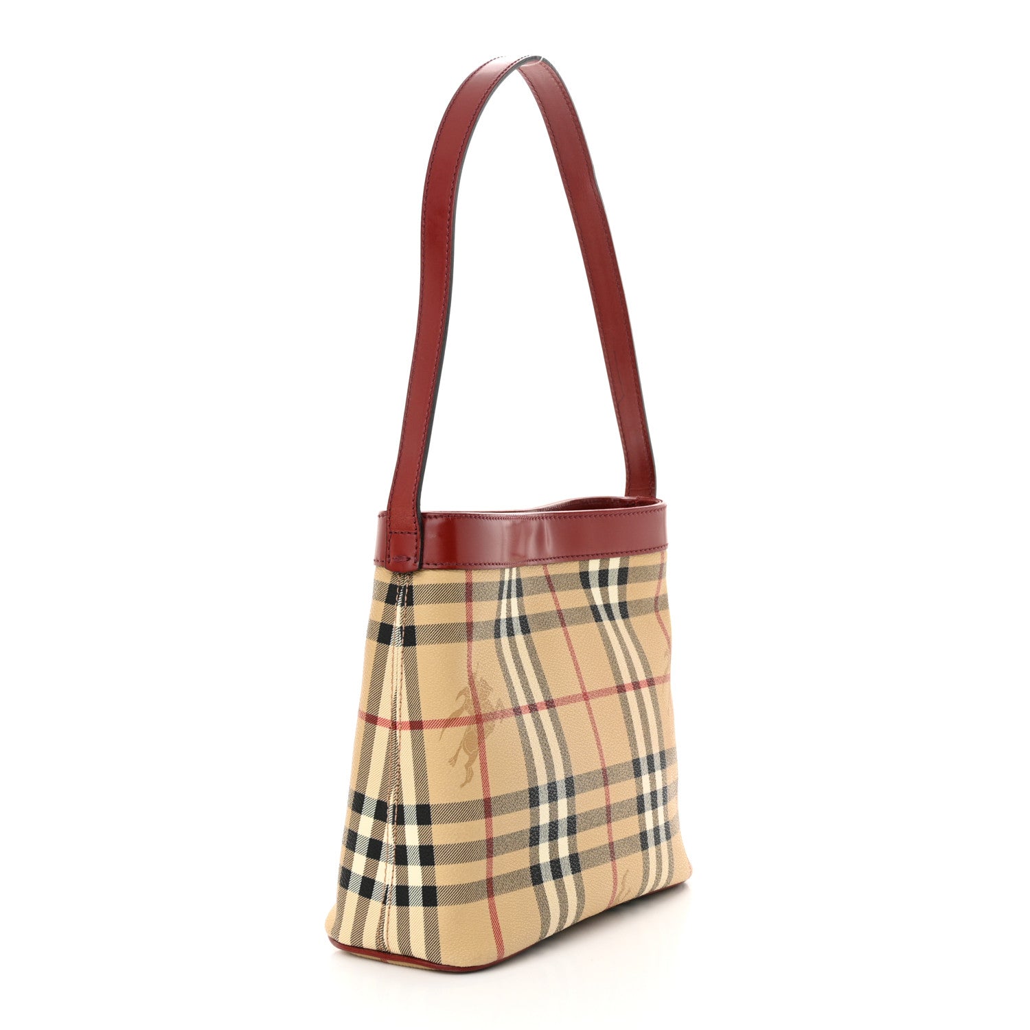 Burberry Haymarket Check Shoulder Bag Red 3 of 15