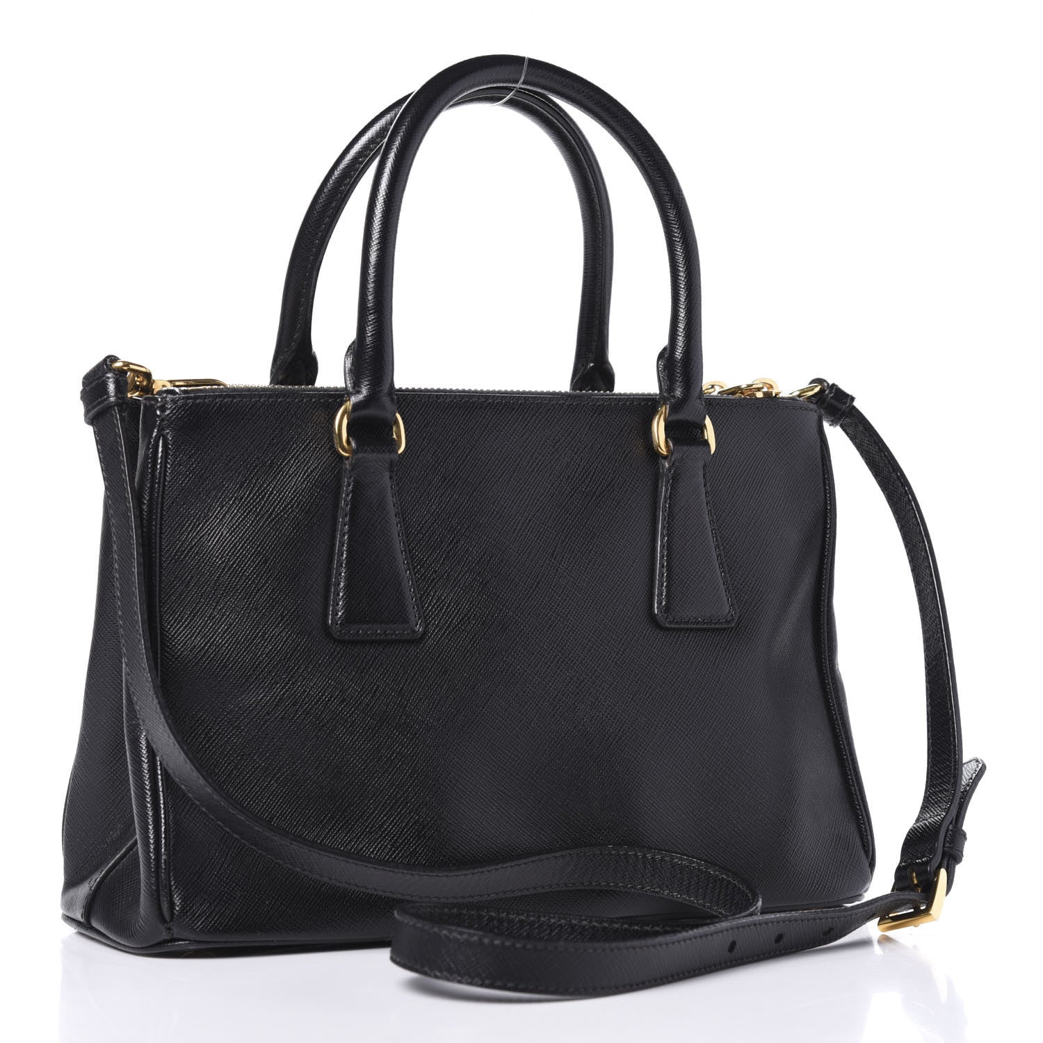 Prada Saffiano Mini Galleria Double Zip Tote Black 3 of 9
