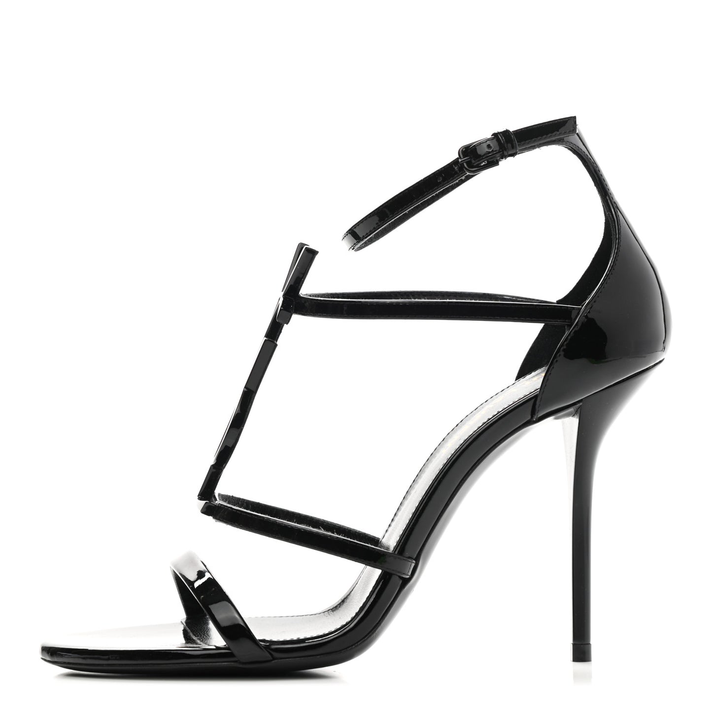 Patent Calfskin Cassandra 110 Sandals 37.5 Black