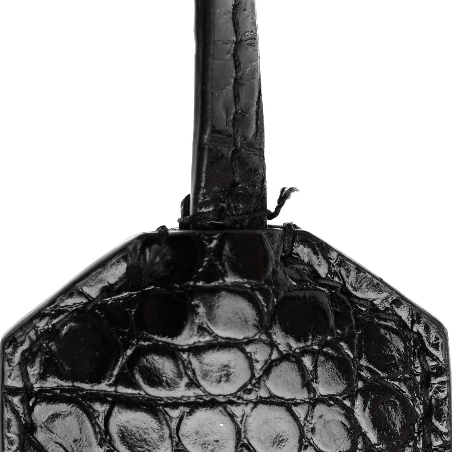 Saint Laurent Calfskin Crocodile Embossed Medium Monochrome Monogram Sunset Black 10 of 11