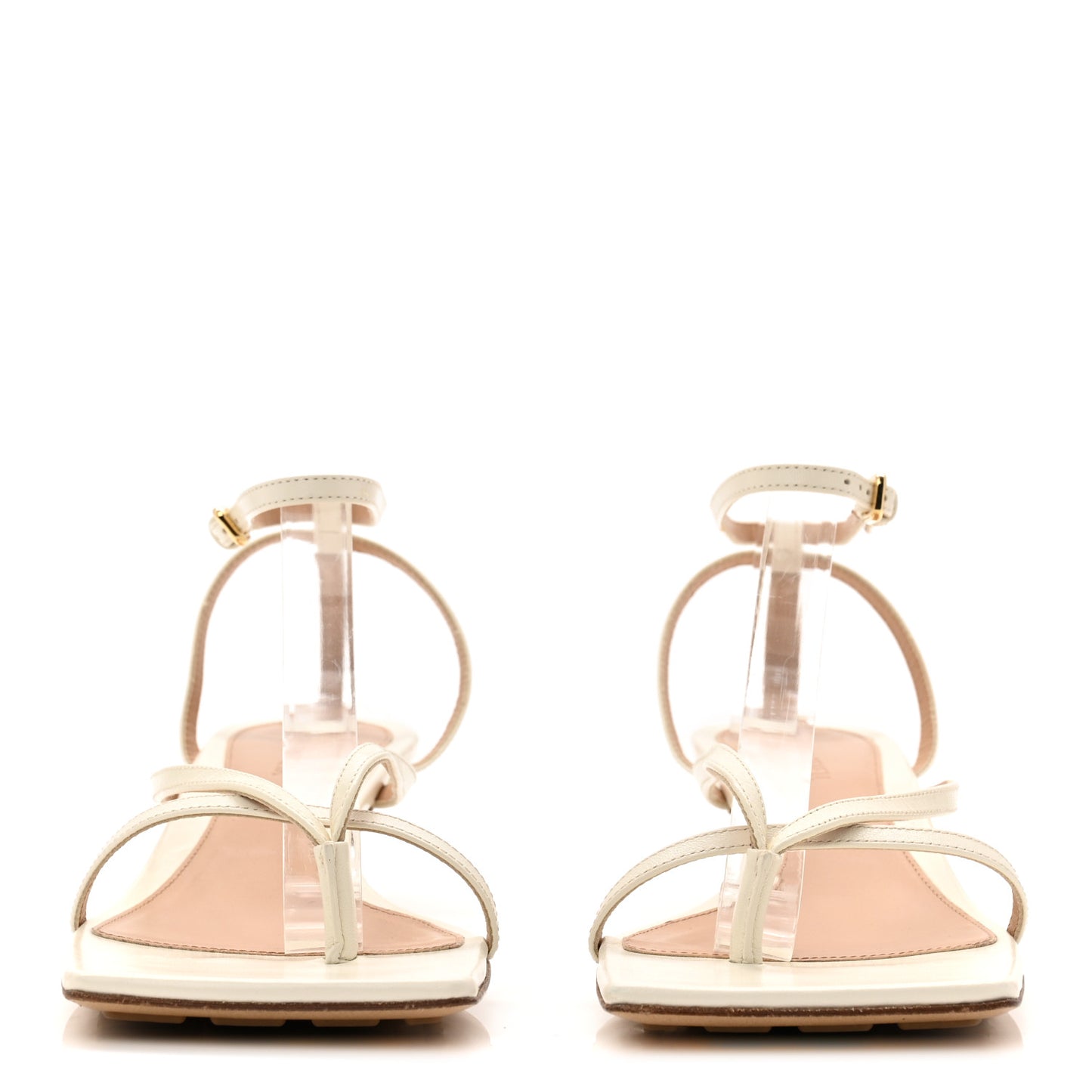 Lambskin Stretch Multi Strap 35mm Sandals 37.5 White