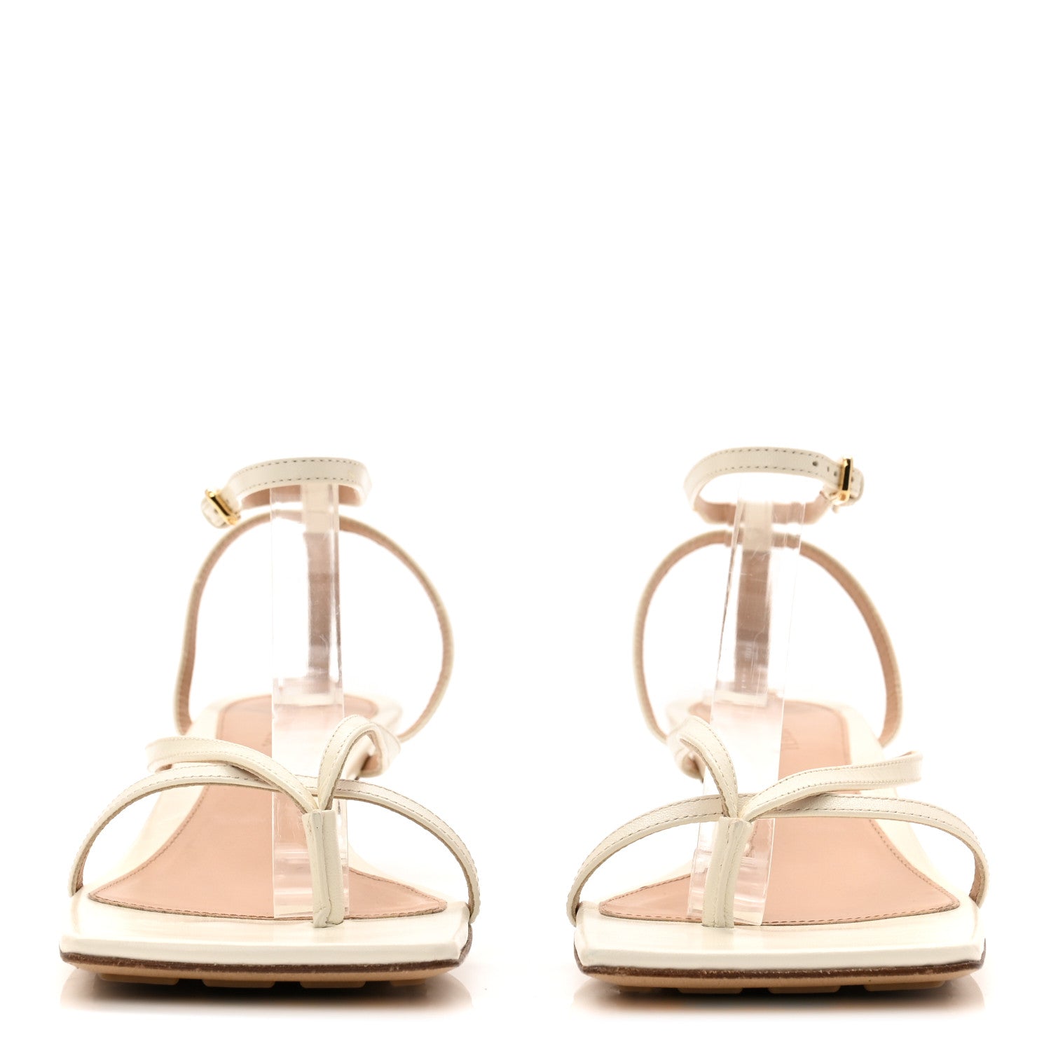 Bottega Veneta Lambskin Stretch Multi Strap 35mm Sandals 37.5 White 5 of 17