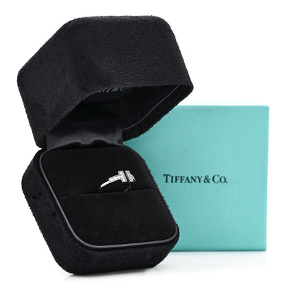 Tiffany 18K White Gold Diamond T Wire Ring 49 5 5 of 5