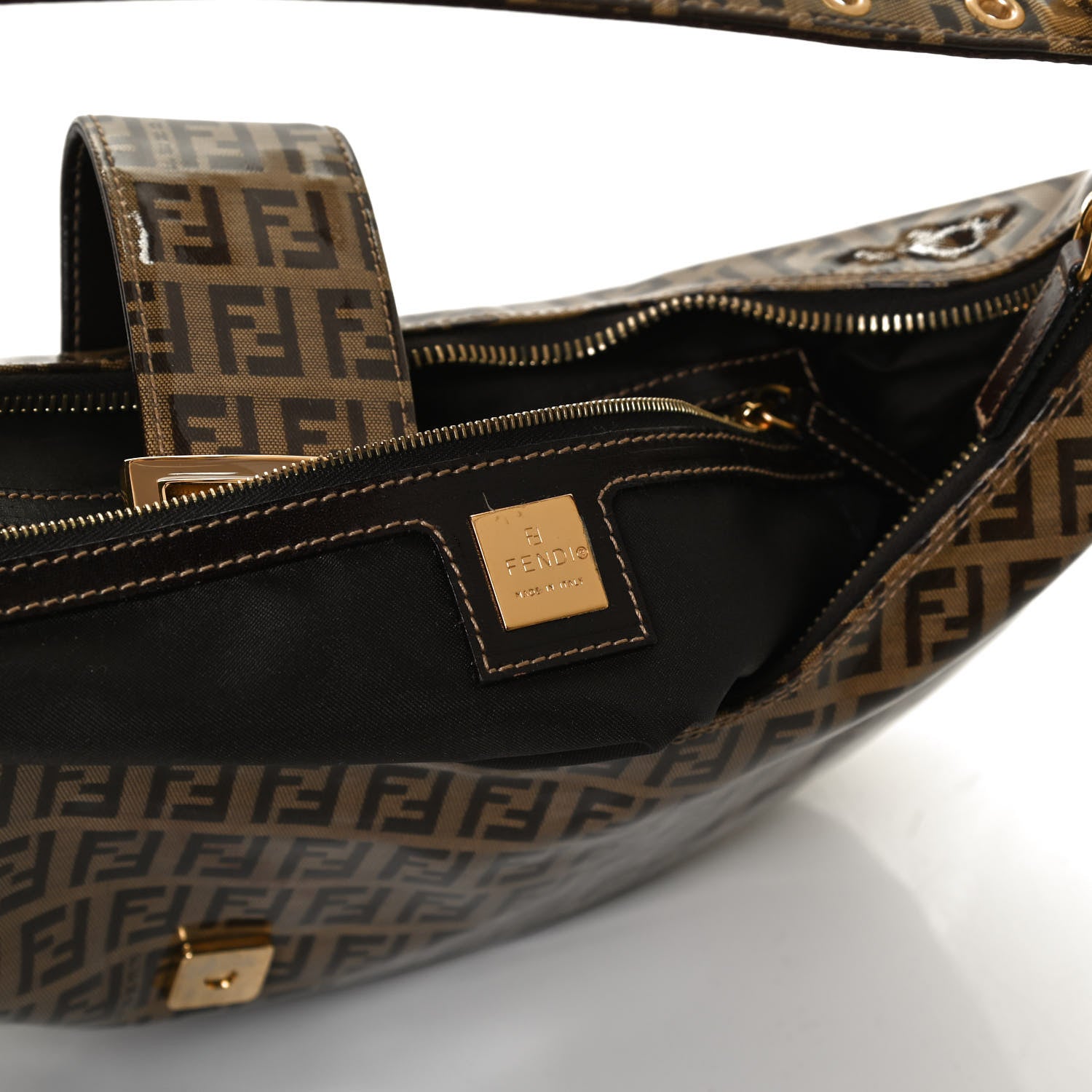 Fendi Vinyl Zucchino Shoulder Bag Tobacco 5 of 8
