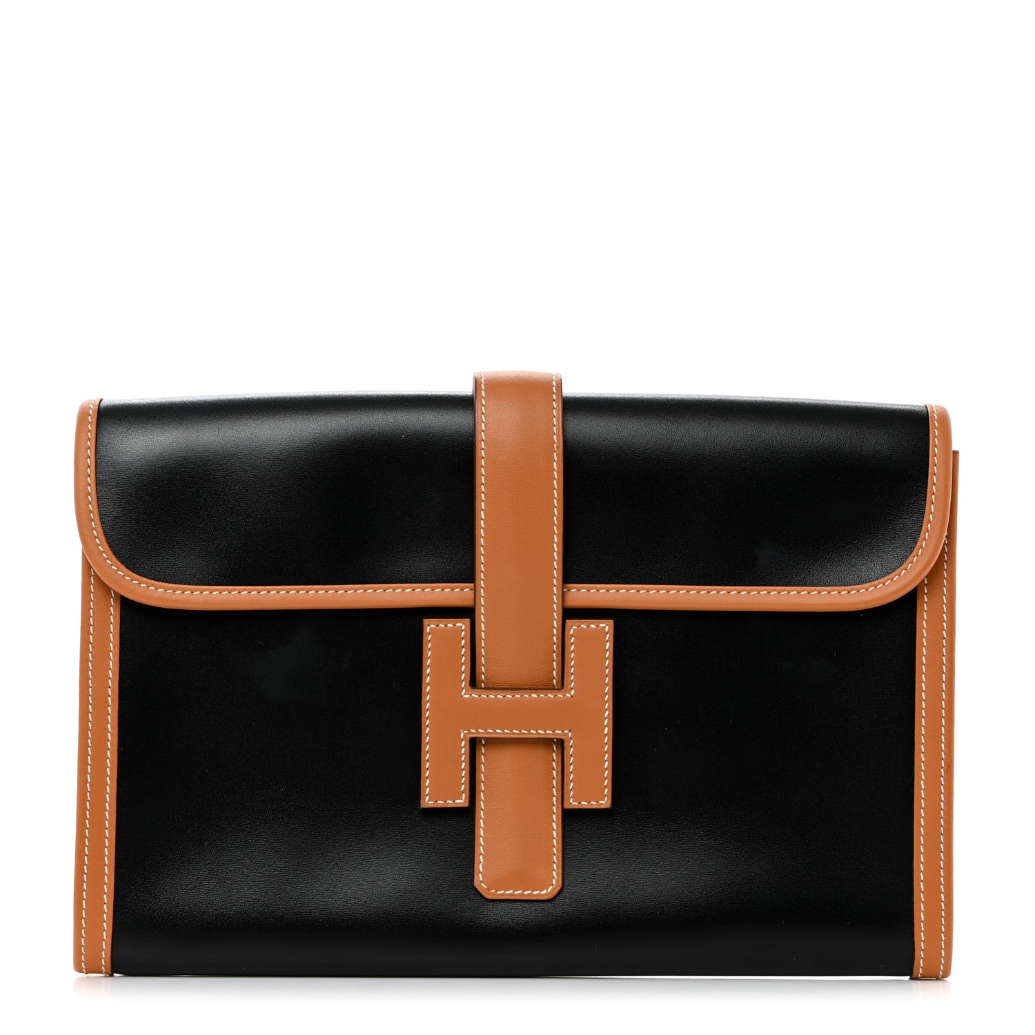 Hermes Box Jige Clutch PM Black Gold 1 of 8