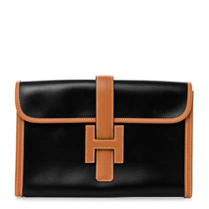 Hermes Box Jige Clutch PM Black Gold 1 of 8
