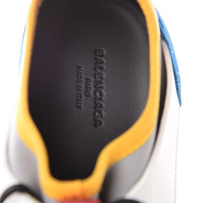 Balenciaga Mesh Calfskin Neoprene Suede Womens Race Runner Sneakers 36 Gris Blue White 9 of 10