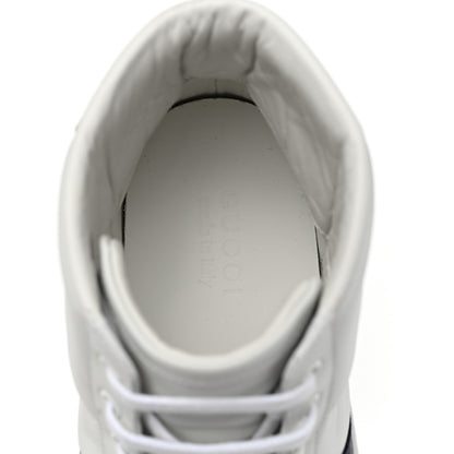 Gucci Calfskin Ayers Embroidered Web Mens Ace Removable Patches High Top Sneakers 9 White 7 of 10