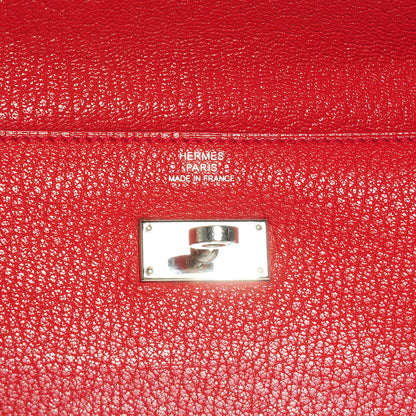 Hermes Chevre Mysore Kelly Longue Wallet Rouge Vif 9 of 14