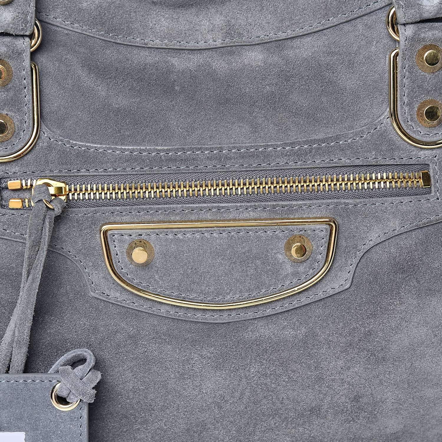 Balenciaga Baby Daim Suede Gold Metallic Edge Hardware City Gris Plomb 10 of 16