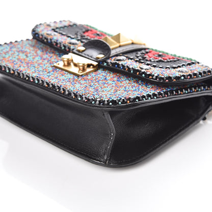 Valentino Garavani Vitello Beaded Small Glam Lock Rockstud Flap 6 of 8