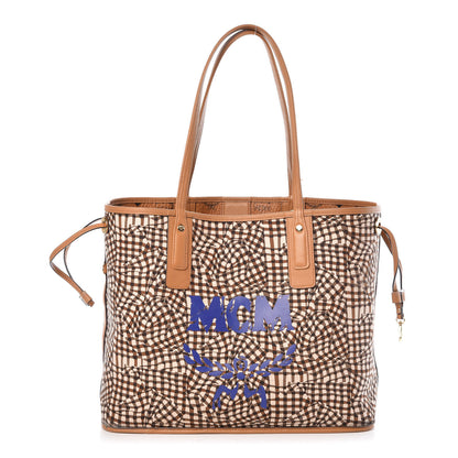 MCM Visetos Medium Liz Reversible Shopper Tote Cognac 4 of 18