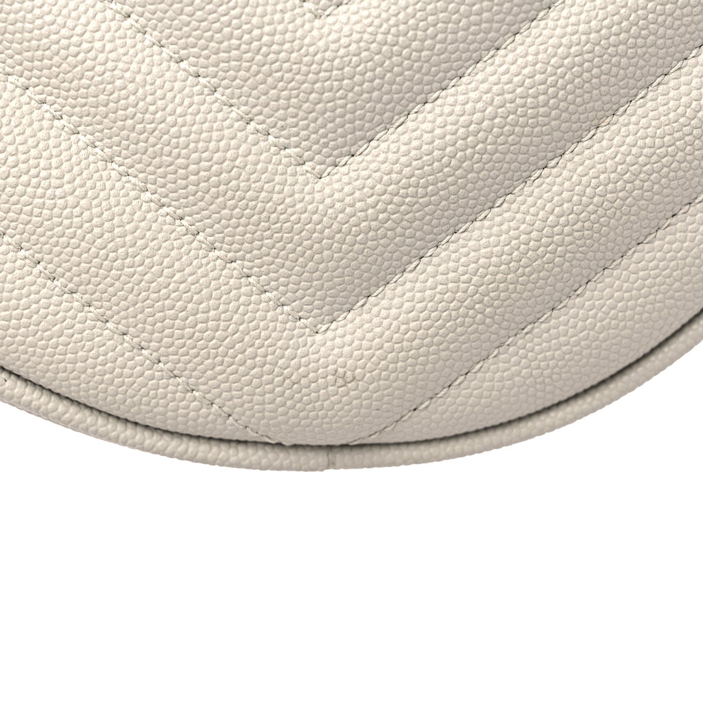 Grain De Poudre Matelasse Chevron Quilted Round Vinyle Camera Bag Crema Soft