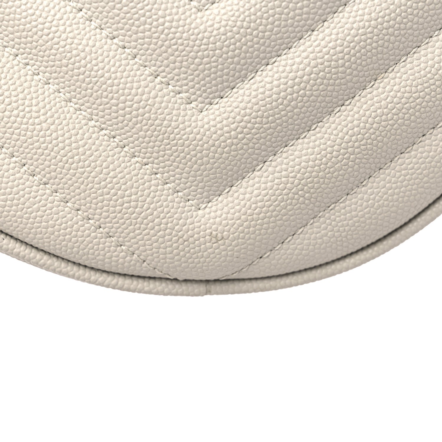 Saint Laurent Grain De Poudre Matelasse Chevron Quilted Round Vinyle Camera Bag Crema Soft 12 of 12