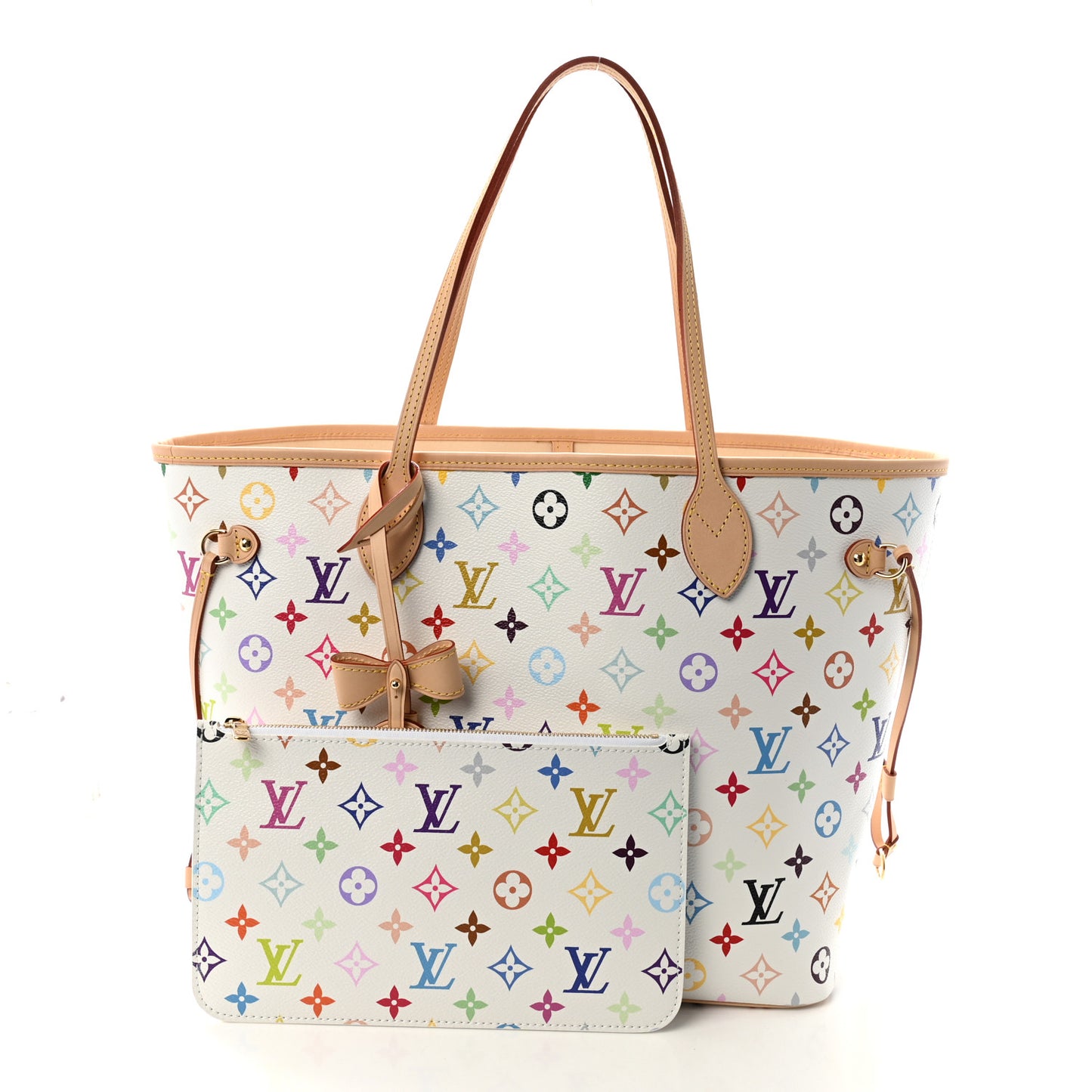 LV X TM Monogram Multicolor Neverfull MM White