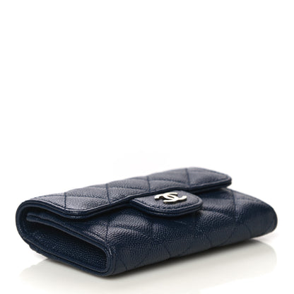 Chanel Caviar Quilted Flap Card Holder Wallet Navy Blue 4 of 12