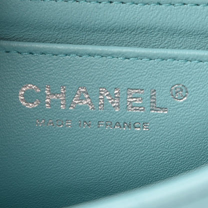 Chanel Lambskin Quilted Mini Rectangular Flap Light Blue 8 of 11