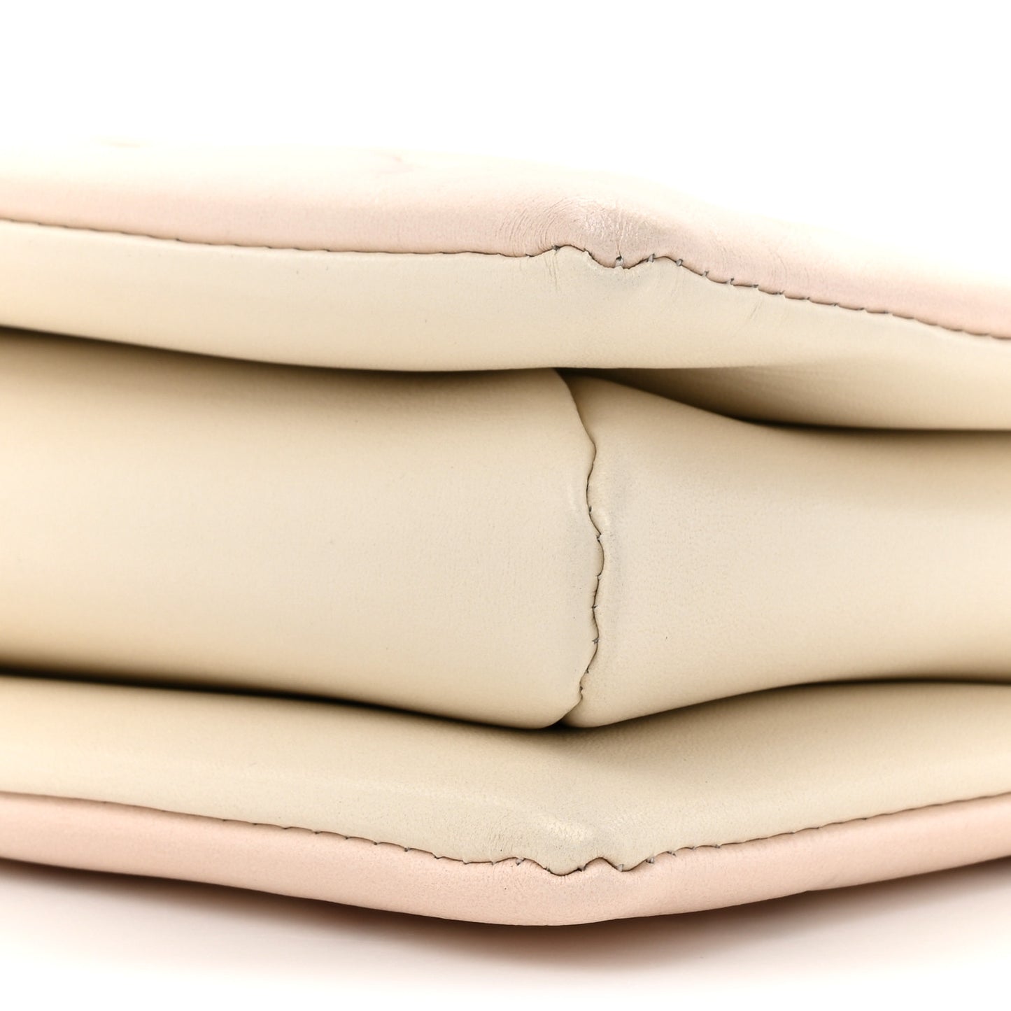 Pearlescent Lambskin Embossed Monogram Coussin PM Beige Rose