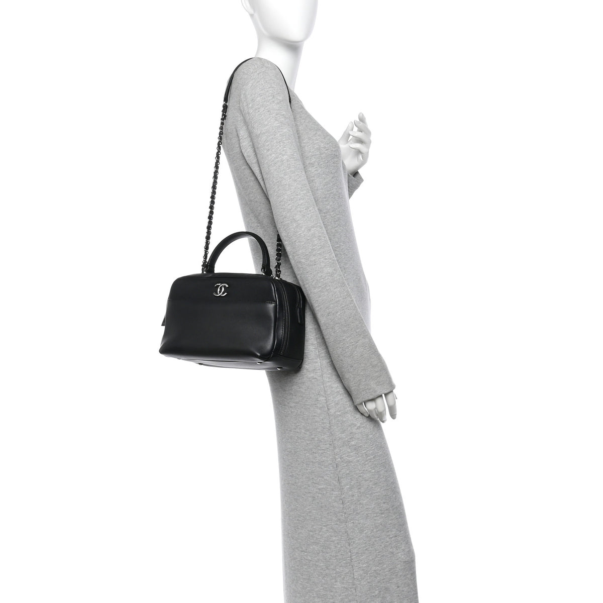 Chanel Calfskin Small Trendy CC Bowling Bag Black 2 of 10