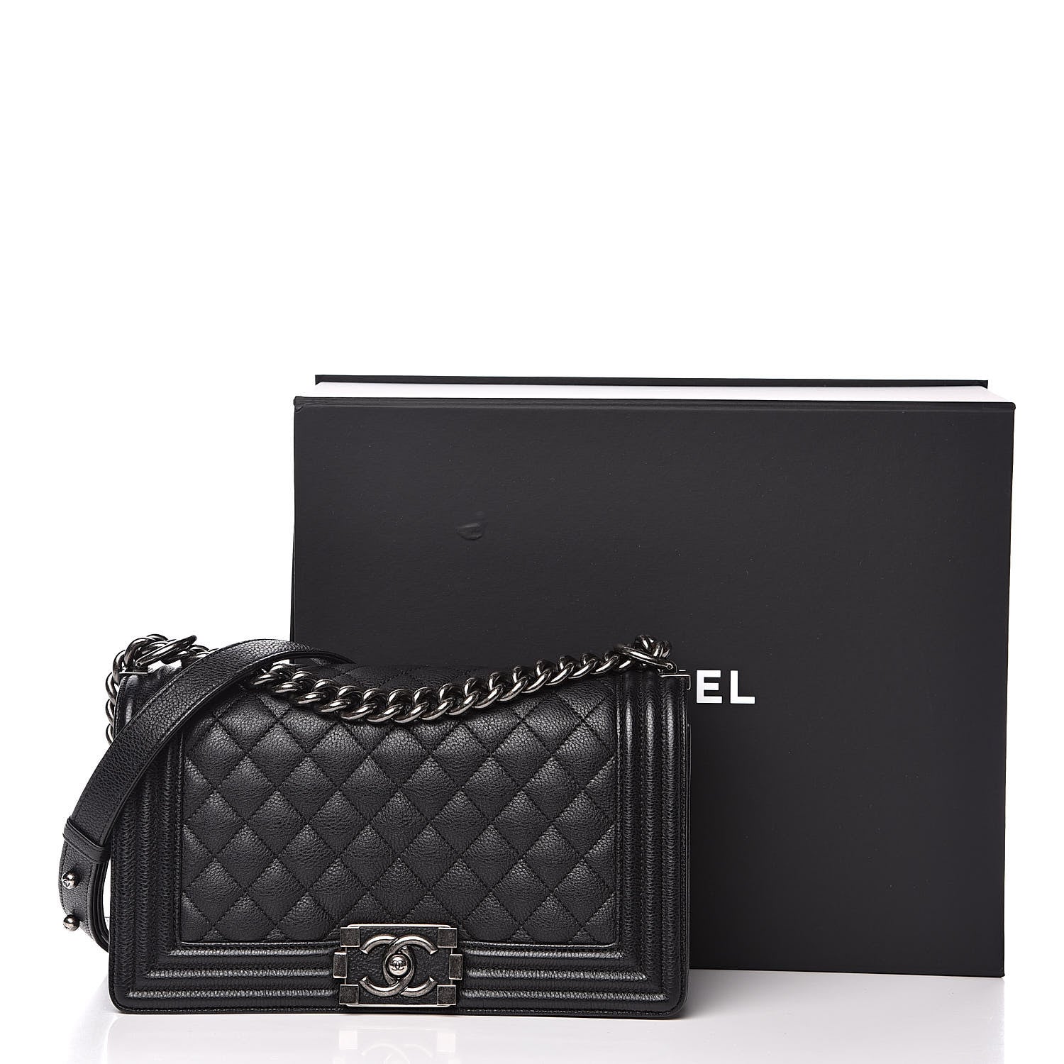 Chanel Calfskin Quilted Medium Boy Flap Black 12 of 12