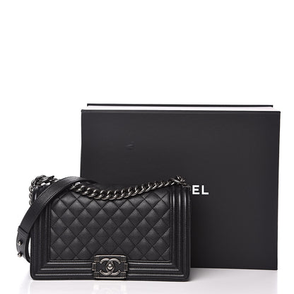 Chanel Calfskin Quilted Medium Boy Flap Black 12 of 12