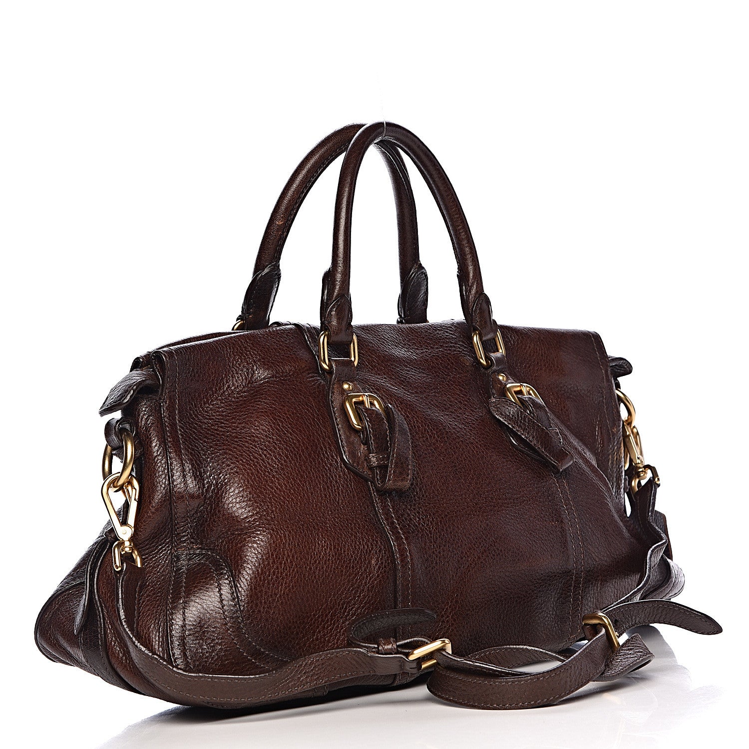 Prada Deerskin Duffel Bag Bruciato 3 of 21
