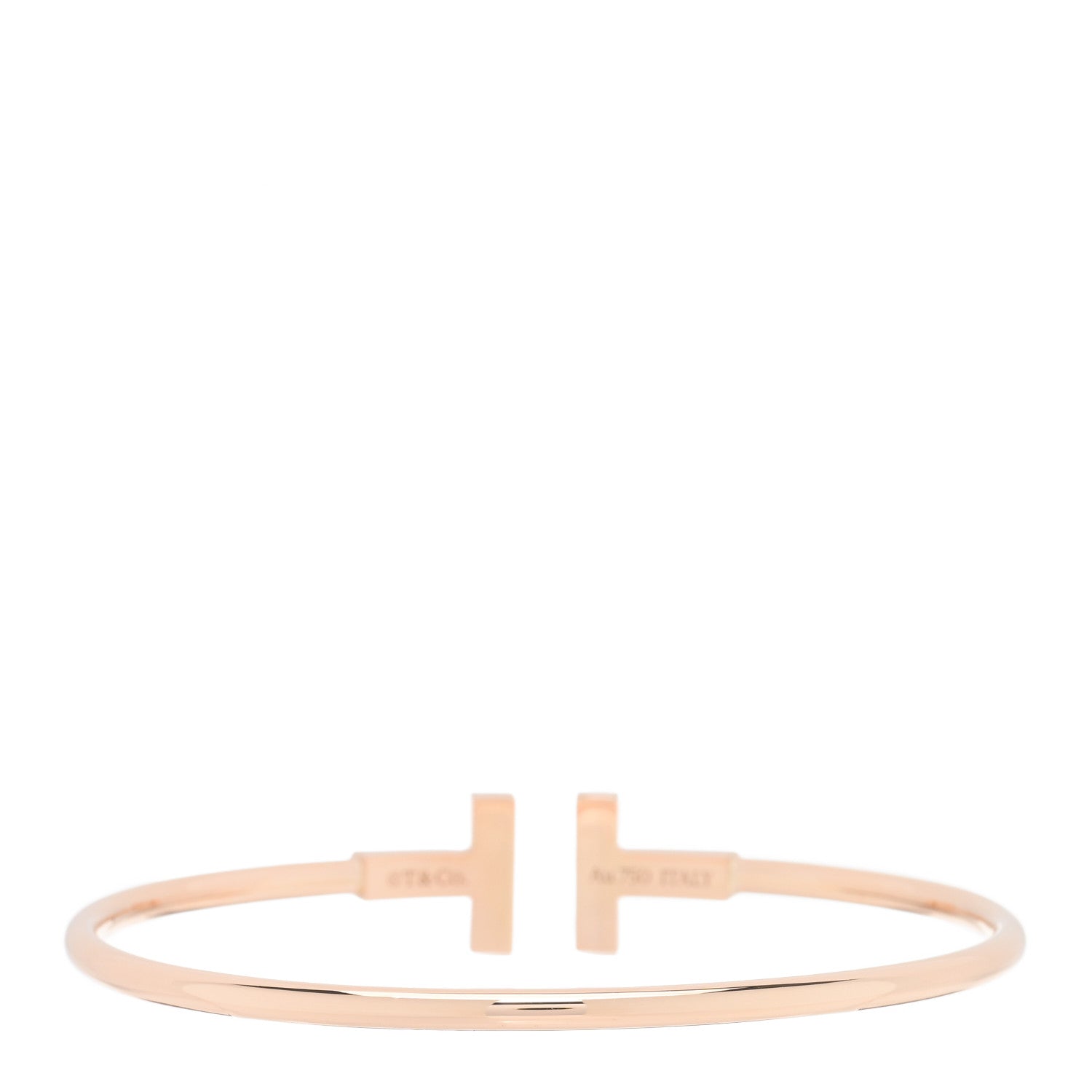 Tiffany 18K Rose Gold Mother of Pearl T Wire Bracelet 2 of 4