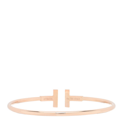 Tiffany 18K Rose Gold Mother of Pearl T Wire Bracelet 2 of 4