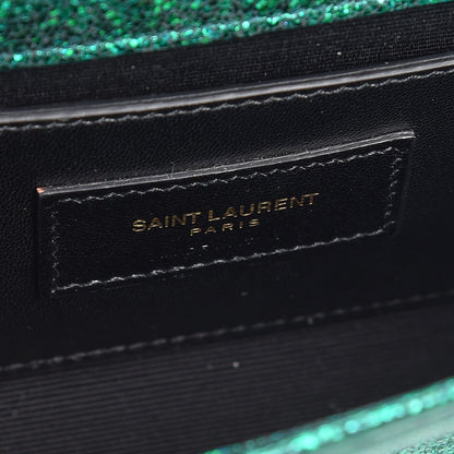 Saint Laurent Metallic Calfskin Small Classic Monogram Kate Satchel Green 6 of 6