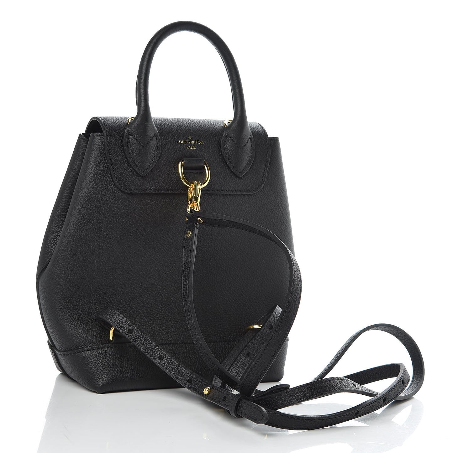 Calfskin Lockme Mini Backpack Black