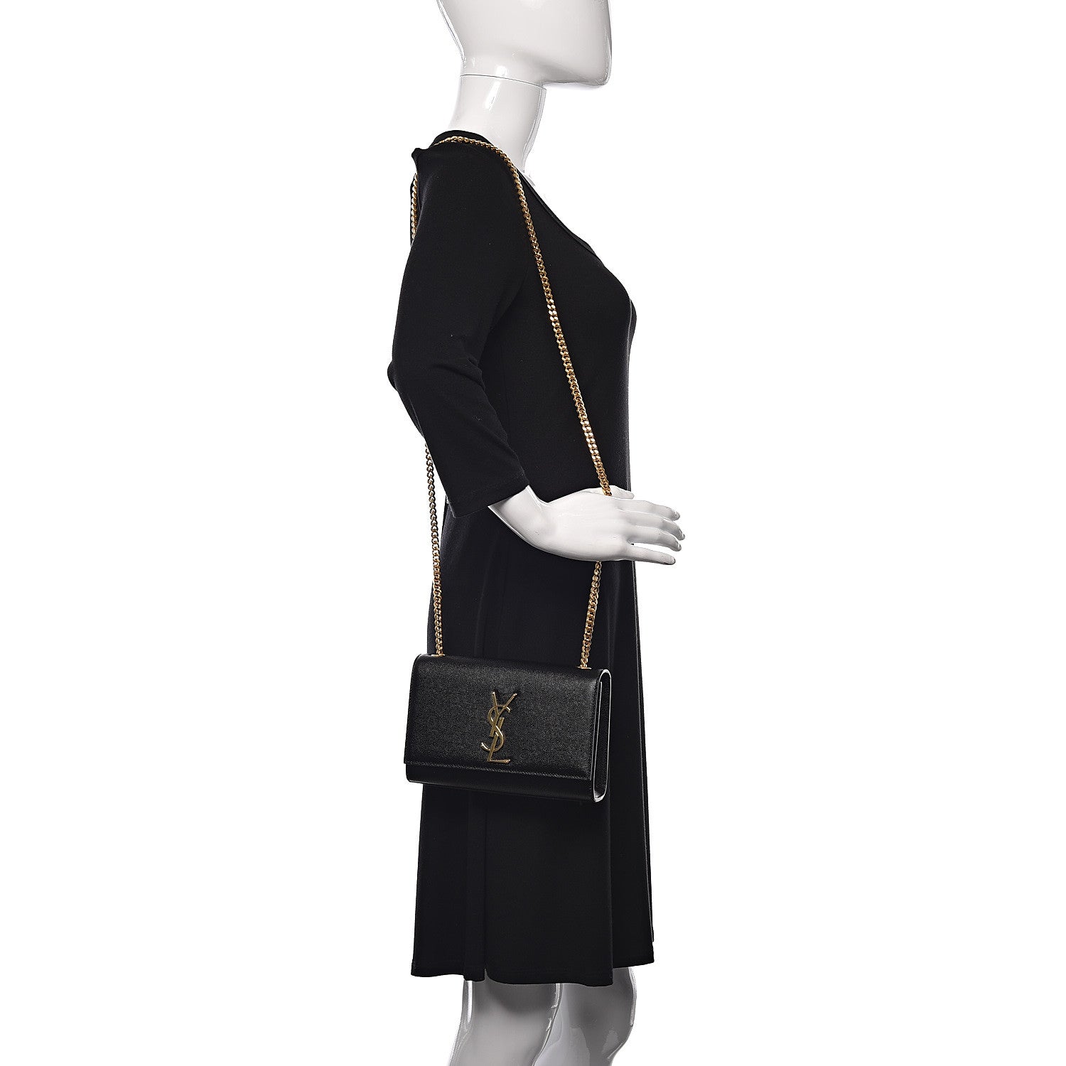 Saint Laurent Grain De Poudre Small Monogram Kate Satchel Black 2 of 9