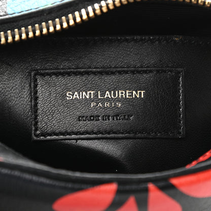 Saint Laurent Calfskin Floral Print Small Classic Monogram Camera Bag Black 6 of 9