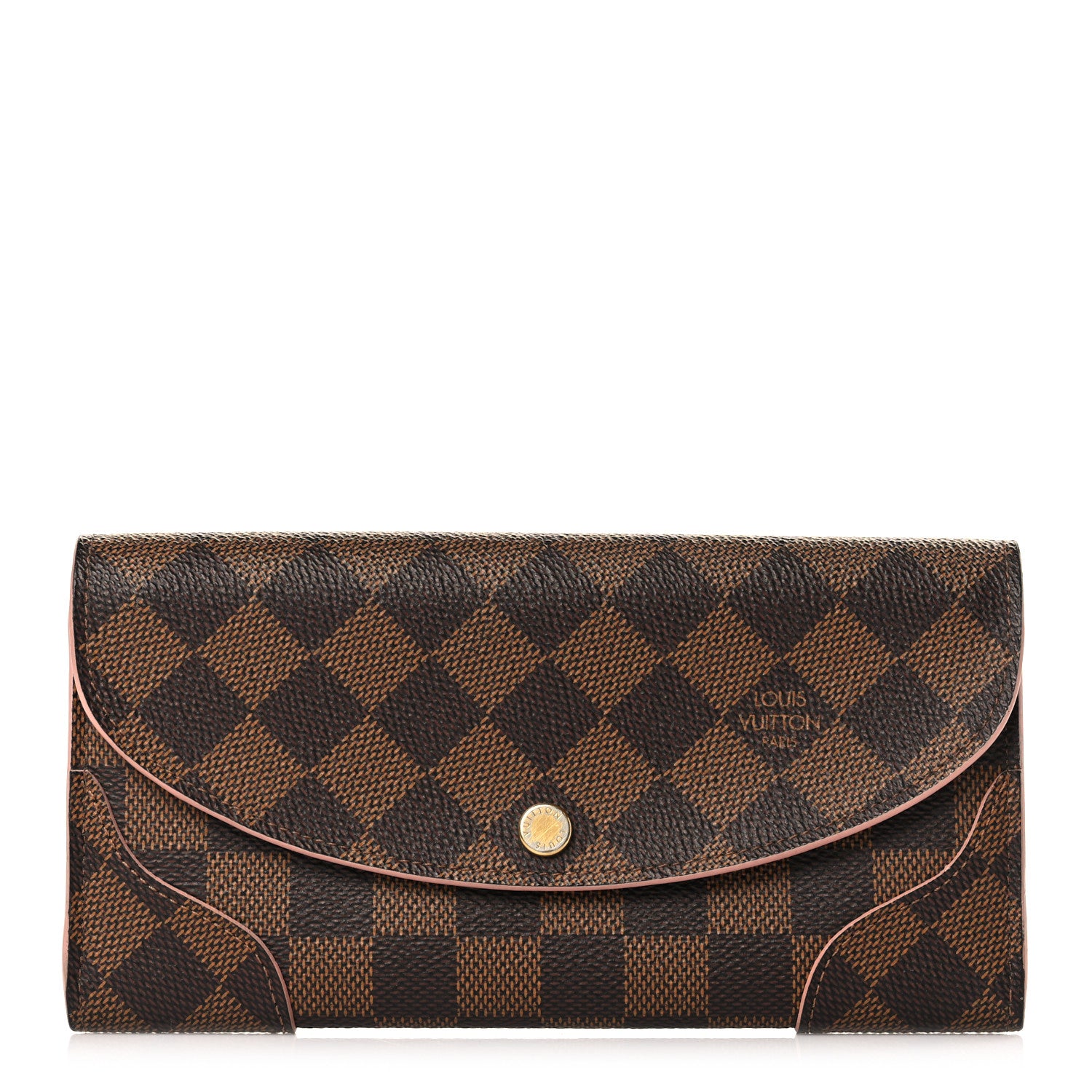 Louis Vuitton Damier Ebene Caissa Wallet Rose Ballerine 1 of 7