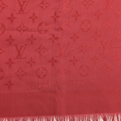 Louis Vuitton Silk Wool Monogram Shawl Pomme D'Amour 2 of 4