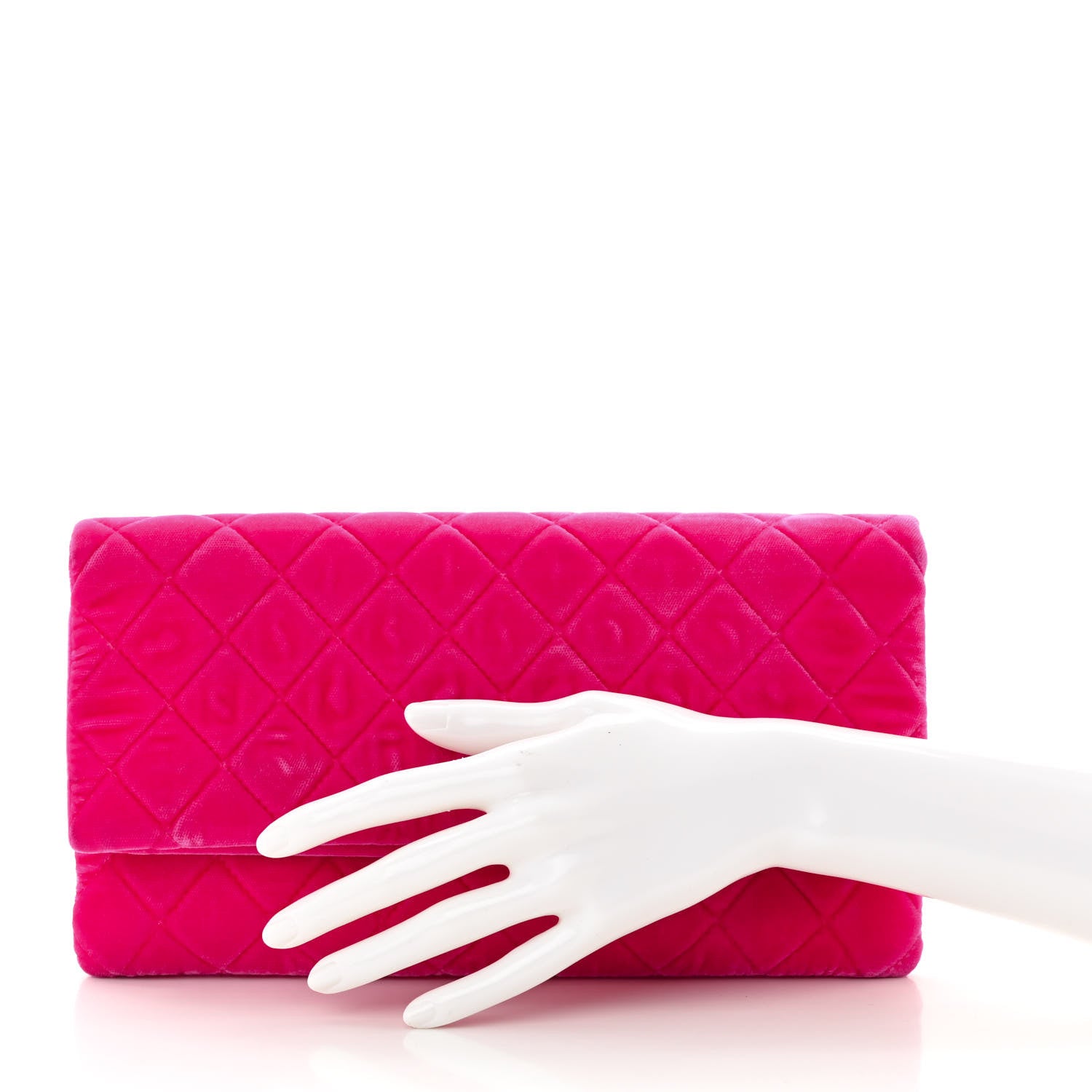 Chanel Velvet Quilted CC Beauty Clutch Pink 2 of 14